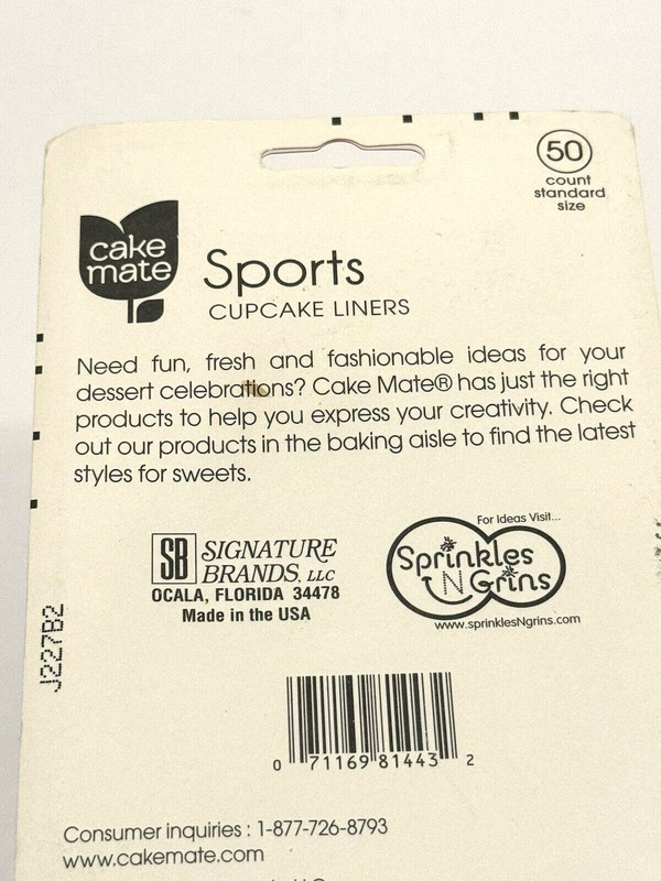 Cake Mate Sports Football Cupcake Liners Tail Gate Superbowl Party 50 CT USA NEW gallery