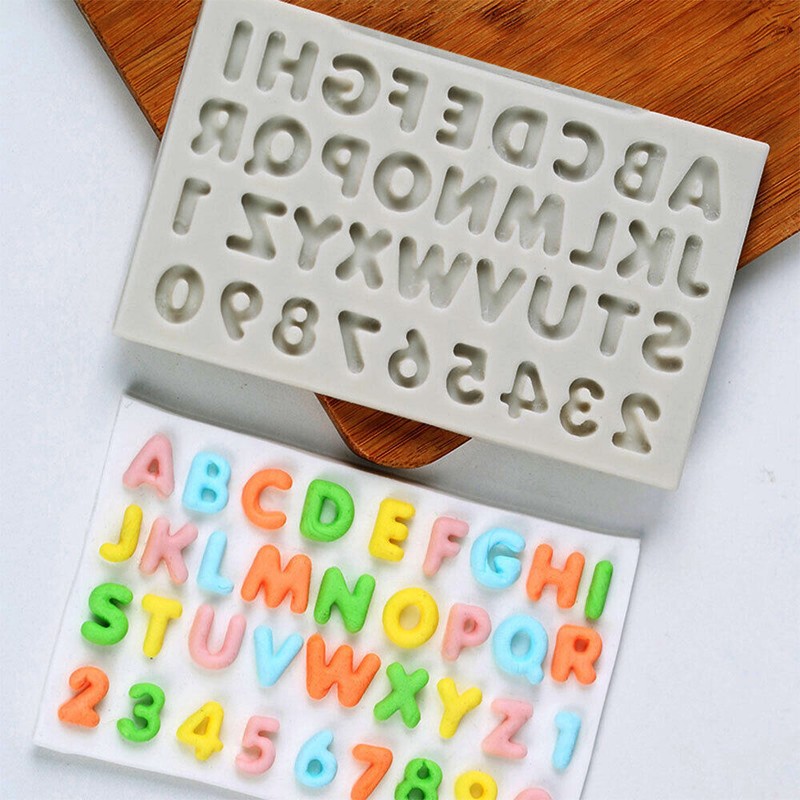 1Pcs Silicone Alphabet Number Letter Mould Chocolate Cookies Cake Mold Bake Tray