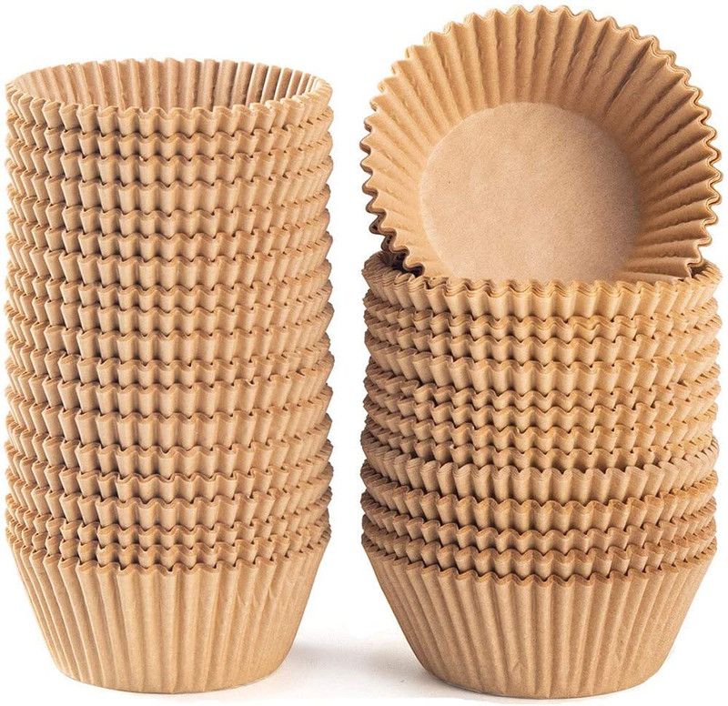 Standard Natural Cupcake Liners 500 Count, No Smell, Grease-Proof Paper Muffin L