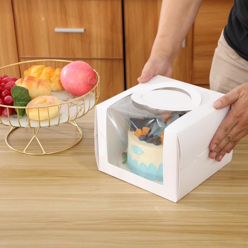 20pcs 6x6x4" Cake Boxes with Handle and window Cake Boards 20 Boxes & 20 Boar... gallery