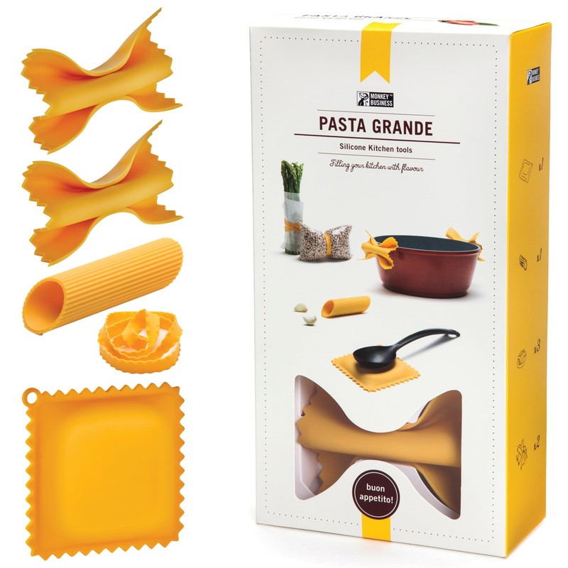 Pasta Grande – Fun Pasta Shaped Silicone Kitchen Tools in a Gift Box / 4 of o…