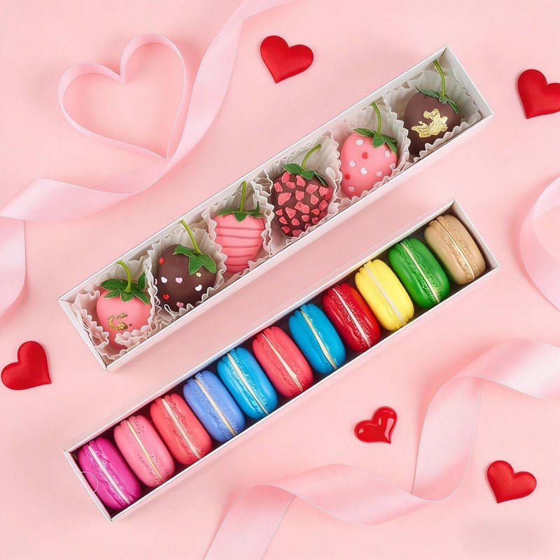 10Pack 12x2.36x2 Inch Chocolate Covered Strawberry Boxes with Clear Lids, Dra... gallery