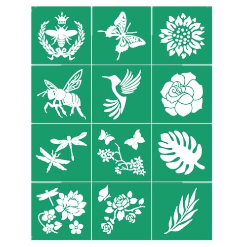Silk Screen Stencils Animal Plant Flower Stencils Garden Bee Butterfly