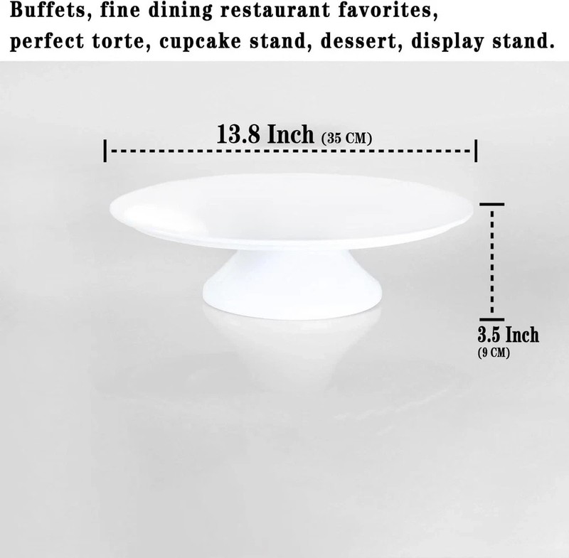 Elegant 13.8 Inch Porcelain Cake Stand - Perfect for Weddings & Parties gallery