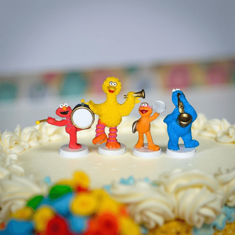 VTG Sesame Street Wilton Cake Toppers Figures Big Bird Zoe Elmo Cookie Band B18