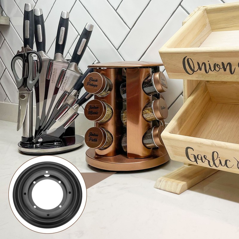 5.5 Inch Swivel Plate, Round Bearing Holder, Black gallery