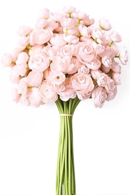 Ranunculus Artificial Flowers 14In Fake Peonies Artificial Flowers 18Pcs Pink