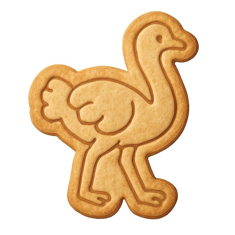 Feathered Ostrich Cookie Cutter & Stamp, Fondant & Clay – 4×2.8