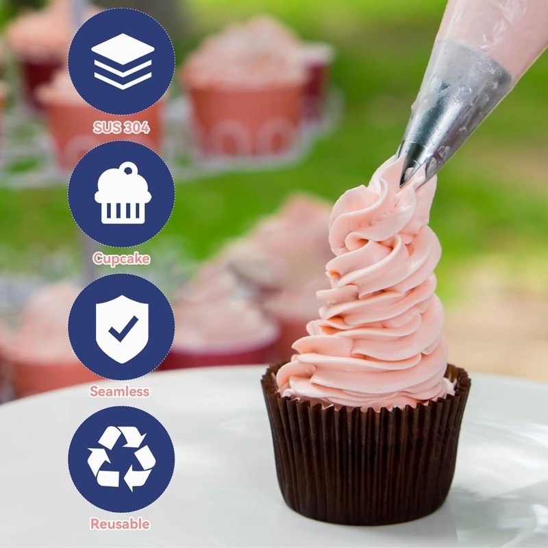 4 Pieces Cake Piping Tips Set for Buttercream Icing Decorating Nozzles Baking gallery