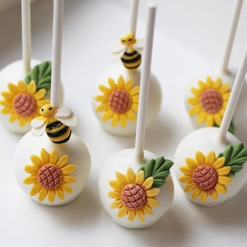 4 Pcs Bumble Bee Silicone Mold Honeycomb Sunflower Fondant Molds Beehive gallery