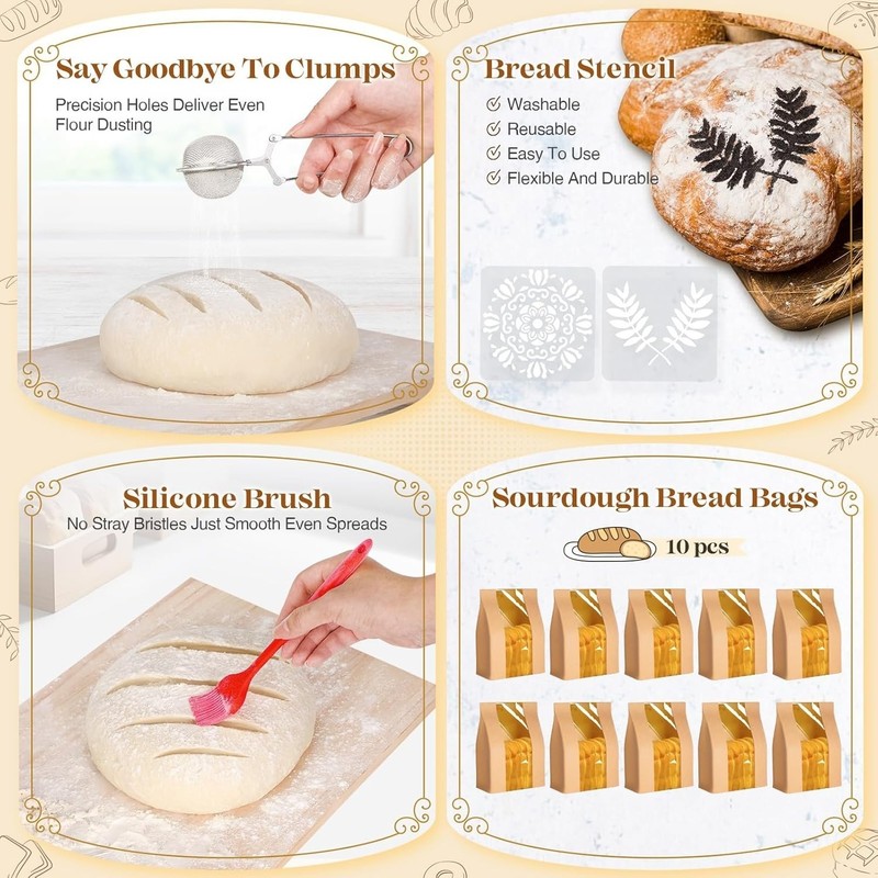Sourdough Complete Starter Kit - Bread Making and Sourdough Starter Kit 25Pieces gallery