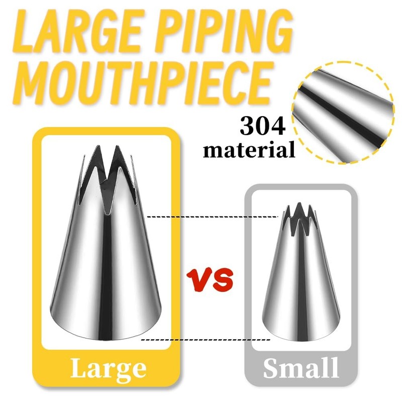 18 Inch Large Piping Bags and Tips 18inch -100 Pack+5 Tips, Silver gallery