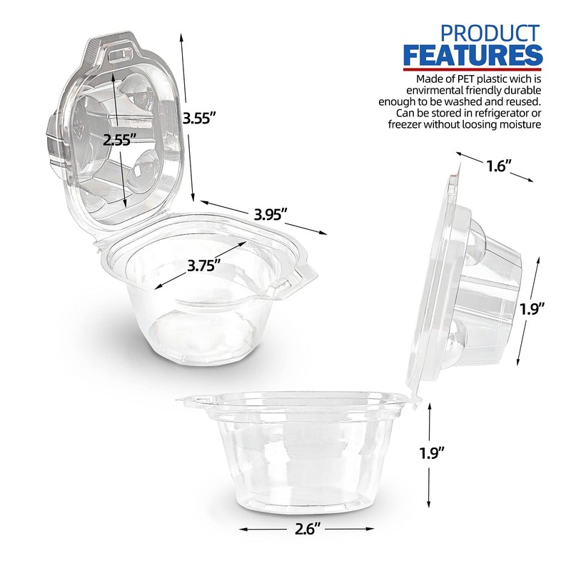 IHONGBEI Individual Cupcake Containers Stackable Single Compartment Cupcake D... gallery