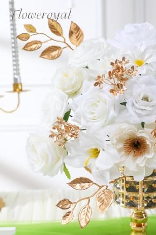 Artificial Flowers Combo Flowers Mix Silk Flowers Fake Roses with Pure White gallery