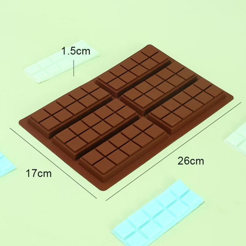 2pcs 6in1 Chocolate Bar, wax, soap Mold,Non-Stick, 100% Food Grade Silicone gallery