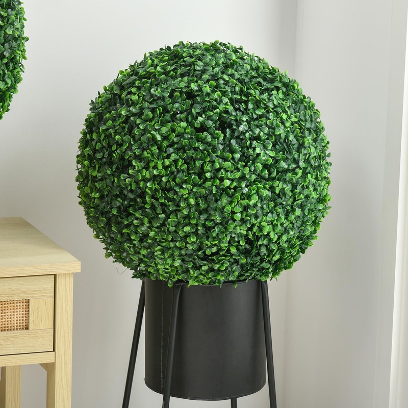 Homcom Artificial Boxwood Topiary Ball Set Of 2 15.7 Inch Faux Plant gallery
