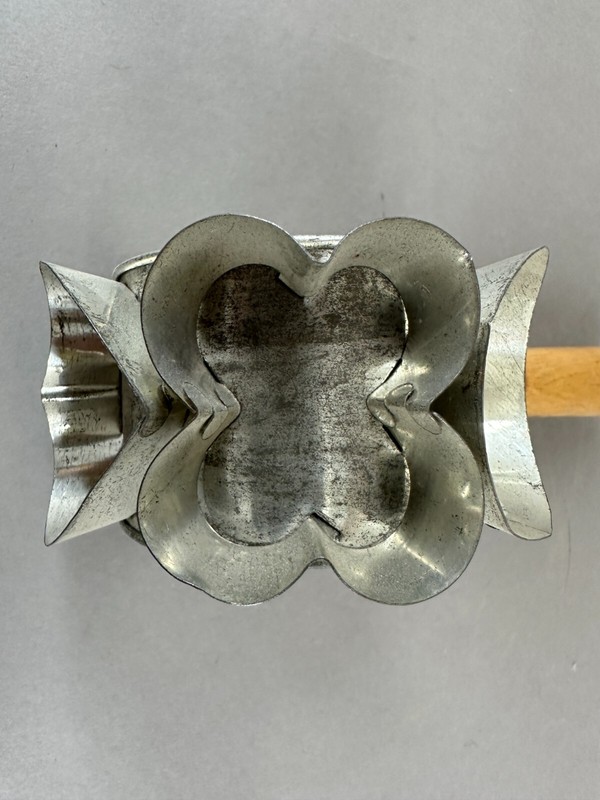 Cookie Cutter Heart Cross Jewish Star Roller Wheel Tin Baking Primitive Antique gallery