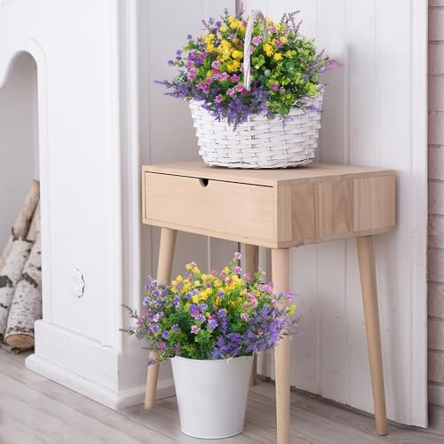 Artificial Flowers Outdoor, Faux Artificial 12 Fuchsia, Purple, Yellow, Green gallery