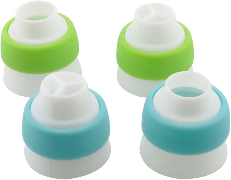 4pcs Russian 3 Color Nozzle Converter Coupler Icing Nozzles Blue+Green Single Ho gallery