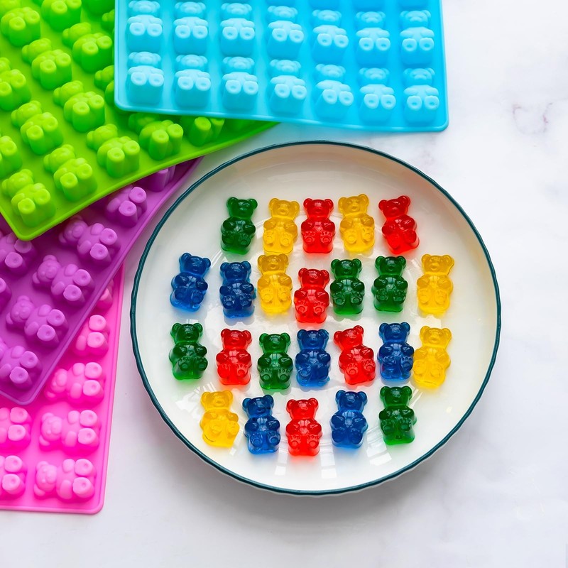 Set of 4 Large Gummy Bear Molds Non Stick Silicone Candy Chocolate Molds gallery