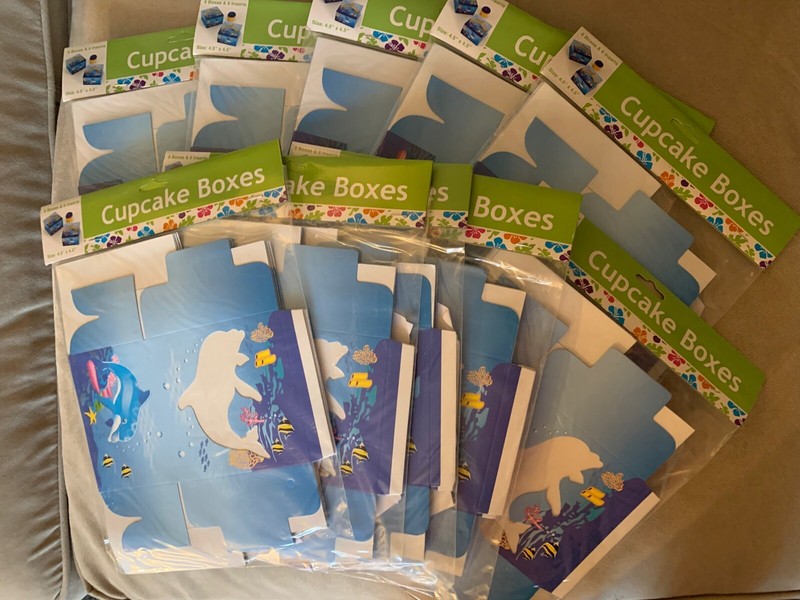 Cupcake Boxes with Inserts Dolphin Theme 60 Count Oriental Trading New