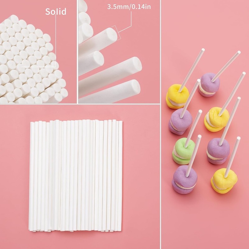 Cake Sticks and Wrappers Kit 320 Pcs 6 Inch Lolli Sticks Bags Metallic gallery