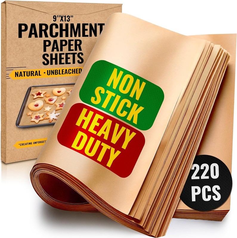220 Pcs 9×13 Inch Parchment Paper Sheets by Baker’s | Parchment