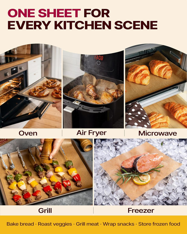 Katbite Parchment Paper Sheets Pop-Up 200 PCS, 12X16 Inches Precut Unbleached Ba gallery