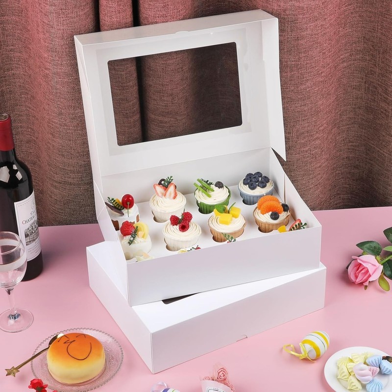 Cupcake Boxes, 2 Pack Disposable Cupcake Containers, Food Grade Cupcake Carri... gallery