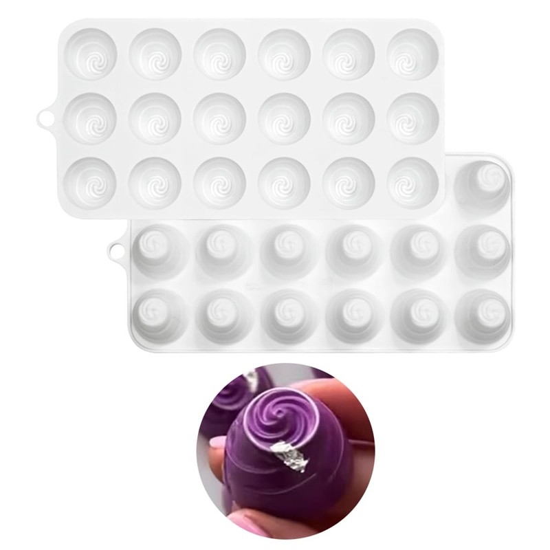 Silicone Mini Cake Spiral Flower Pan Mold Muffin and Cupcake Baking Tray