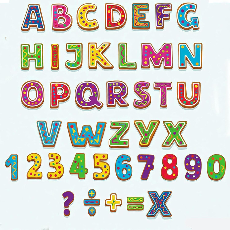 42 Pcs Letter And Number Cookie Cutters,with Dough Alphabet,Numbers,Mathematical gallery