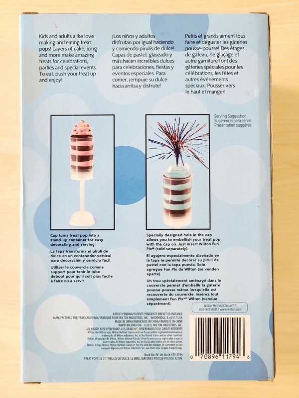 Sealed Wilton Treat Pops 12 Plastic Reusable Push-Up Pops for Layered Treats gallery