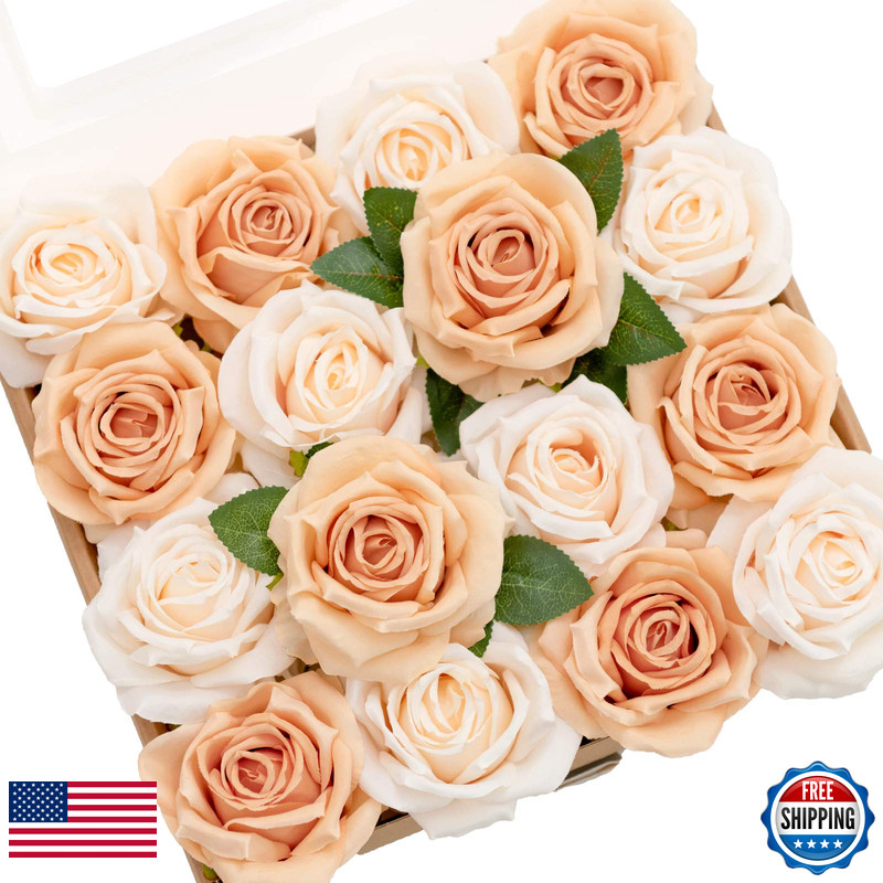 Ling’S Moment Lings Moment Artificial Flowers 16Pcs Silk Roses Stems 3.5 Fake