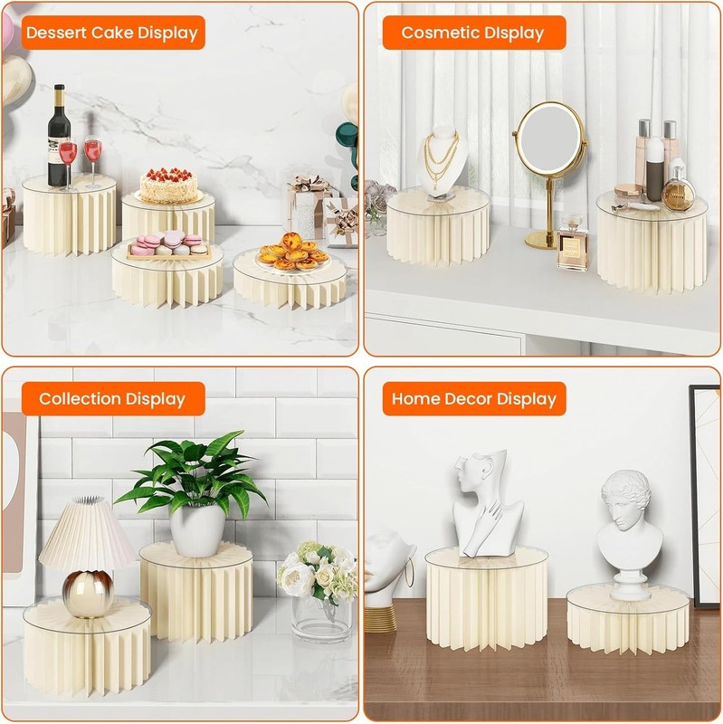 Buffet Risers 4 PCS Food Risers Buffet Table Acrylic Risers Display Stands gallery