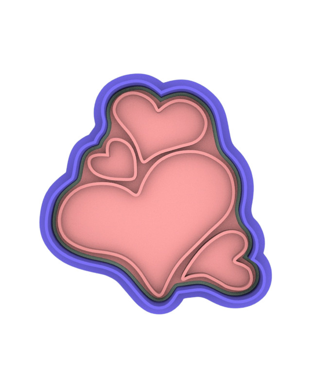 Hearts Day Cookie Cutter Stamp Heart Teddy Bear Letter Valentine's' day gallery