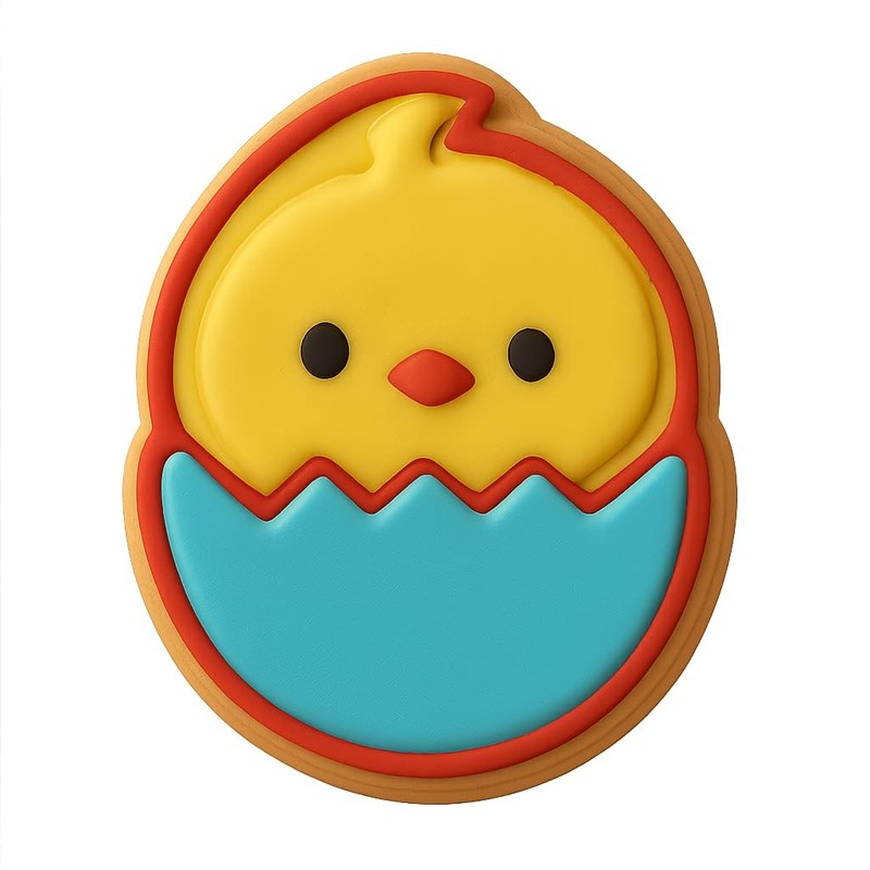 Hatched Chibi Chick in Egg Cookie Cutter & Stamp – 4×3.7