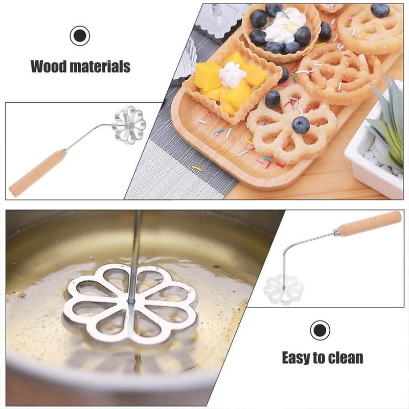 1 PCS Rosette Iron Molds Set Bunuelos Mold Handle Lotus Flower Cookie Alloy gallery