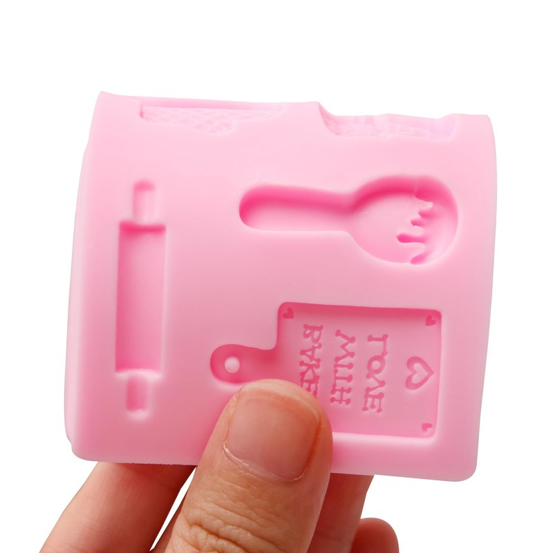 Kitchen Tool Silicone Mold 2 Pcs, Home Baking Fondant Mold Rolling Pin Oven G... gallery