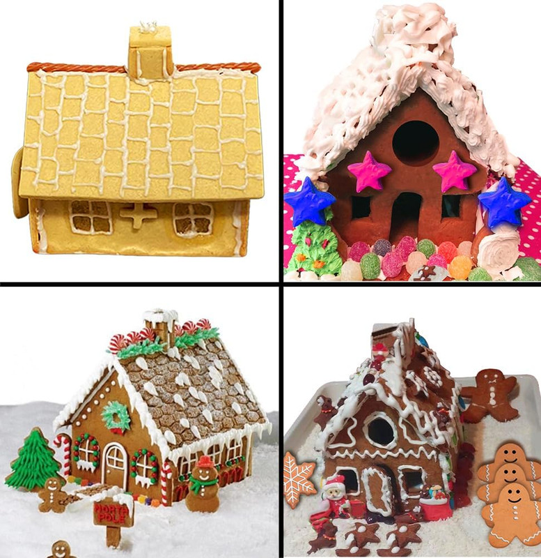 Gingerbread House Cookie Cutter Set - 3D Christmas Cookie Cutters - 10Pcs Ginger gallery