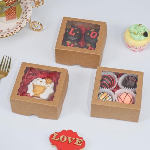PCS 3¼" x 3 ¼" x 1 ½"Small gift boxes Cookies Boxes Soap Boxes 100 Brown gallery