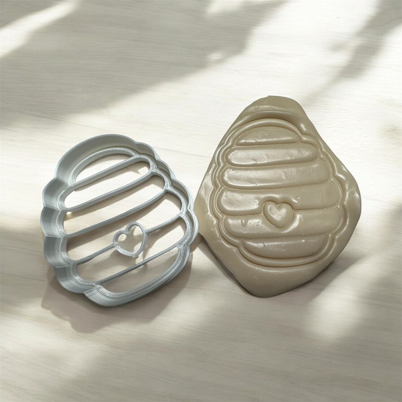 Honey Bee Hive Cookie Cutter With Heart