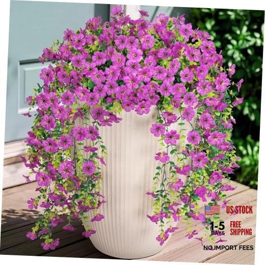Fake Artificial Flowers for Outdoors Decoration, Hanging Flower (Light Purple)