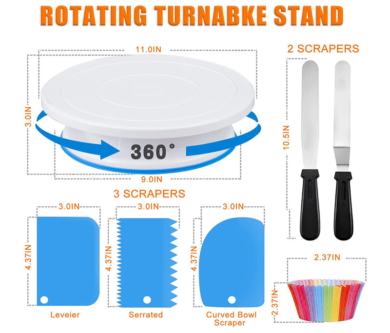 New Cake Decorating Kit - 210 PCs Cake Decorating Supplies for 1 Cake Turntable gallery