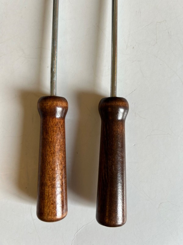 Rosette Cookie Pastry Iron Single Wooden Metal Pair of Handles gallery