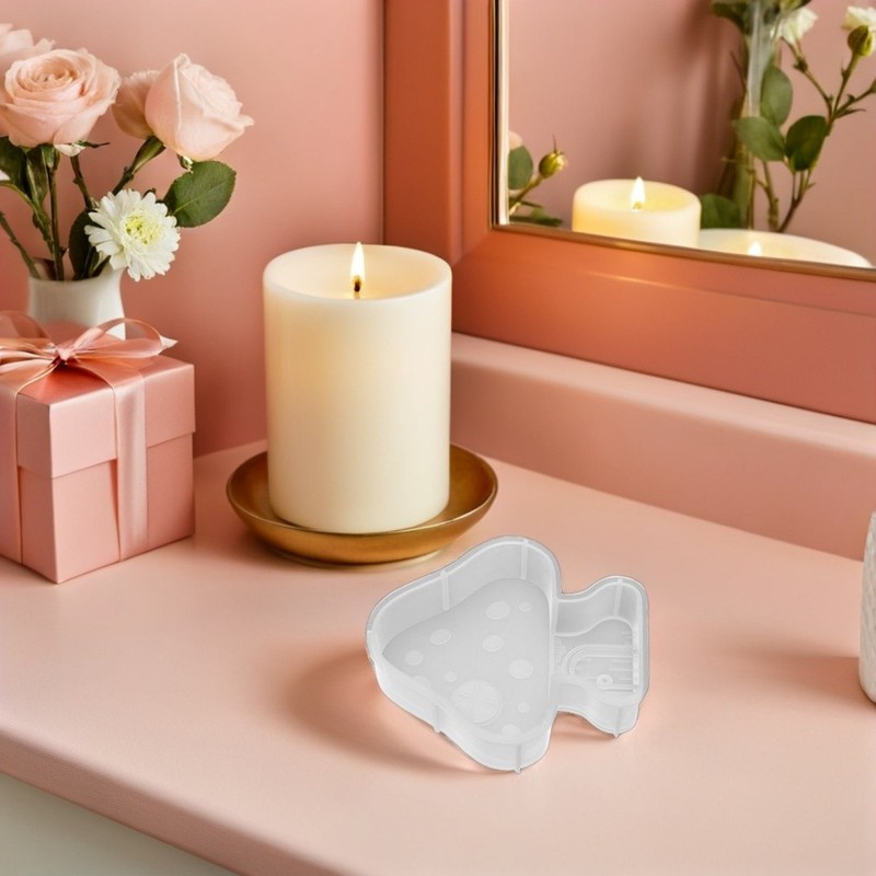 2 PCS Handmade Mushroom House Mold Small Silicone Craft Candle for gallery