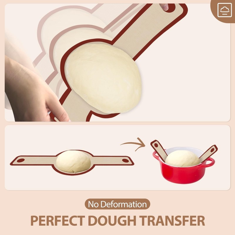 Silicone Bread Sling for Dutch Oven, 2-Pack Non-Stick Reusable Baking Mat wit... gallery