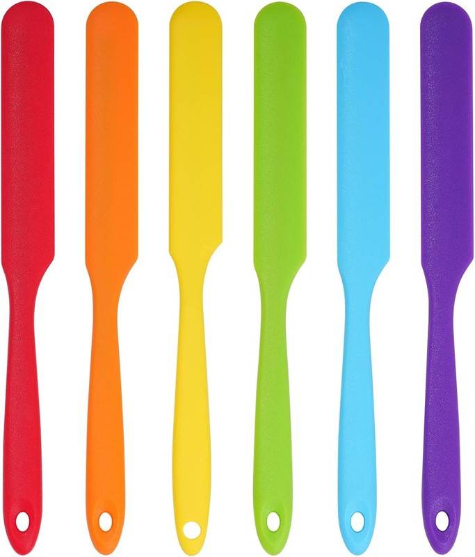 6pcs Silicone Spatulas Heat Resistant Jar Spatulas Cake Cre Butter