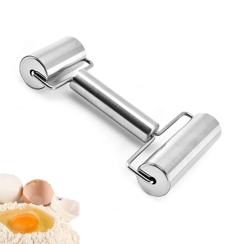 Durable Roller Stainless Steel Dough Rolling Pin Home Pie Pizza Bread Baking gallery