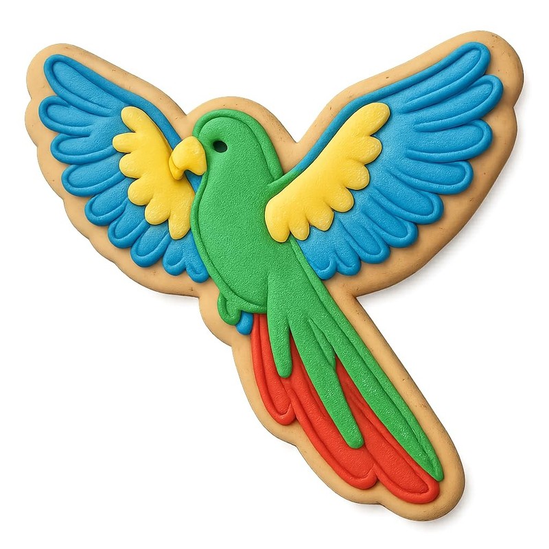 Wing-Spread Macaw Cookie Cutter & Stamp, Fondant & Clay – 4×2.9