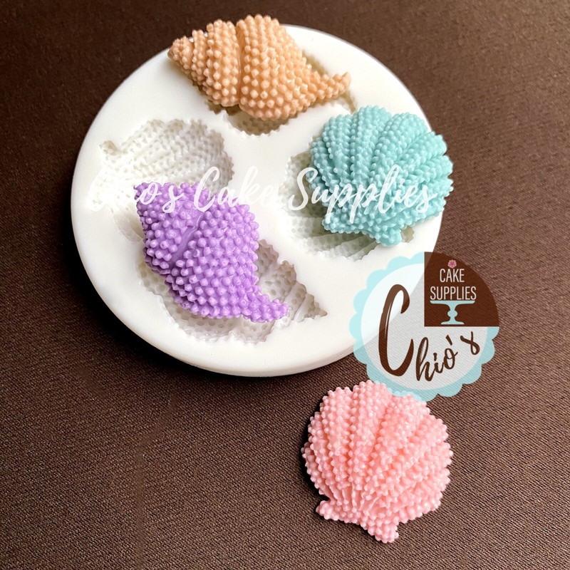 Seashells Silicone Mold, 4 cavities